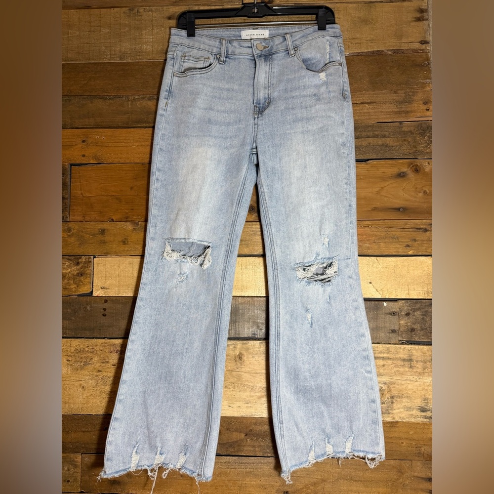 Risen Light-wash Highrise Distressed Cropped Jean RDP1481 size 9 29